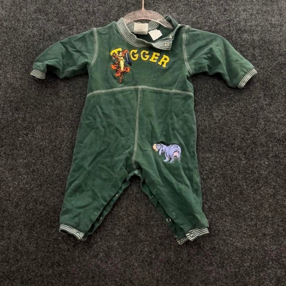 Vintage Disney Store Tigger Baby Romper Green 6 Months Winnie Pooh